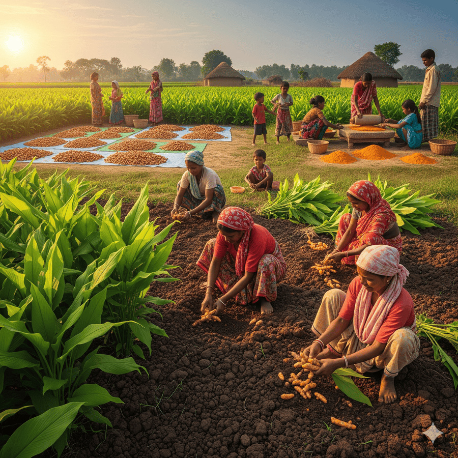 Farmers working in a farm.